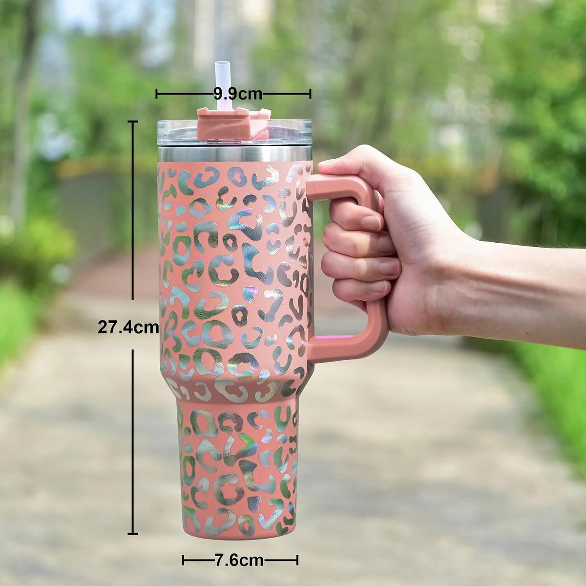 VELAI Thermal Mug with Straw, Handle and 2 Lids, 1.2 L