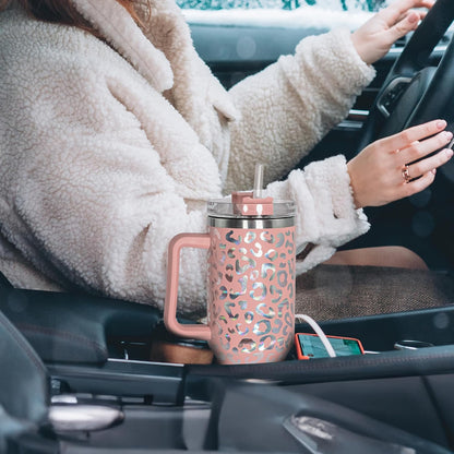 VELAI Thermal Mug with Straw, Handle and 2 Lids, 1.2 L